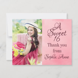 Cartão De Agradecimento Doce personalizado obrigado da foto de 16