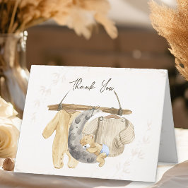 Cartão De Agradecimento Doce Roupa De Bebê Gênero Chá de fraldas Neutro