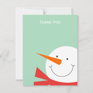 Cartão De Agradecimento Doce Snowman Obrigado