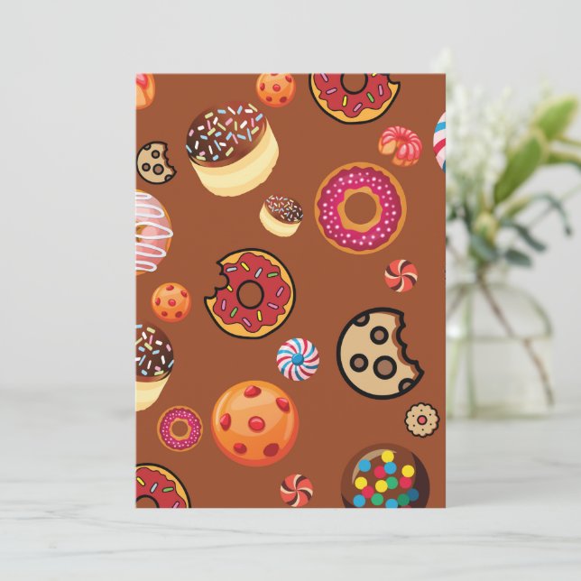 Cartão De Agradecimento Doces 3 (Em pé/Frente)