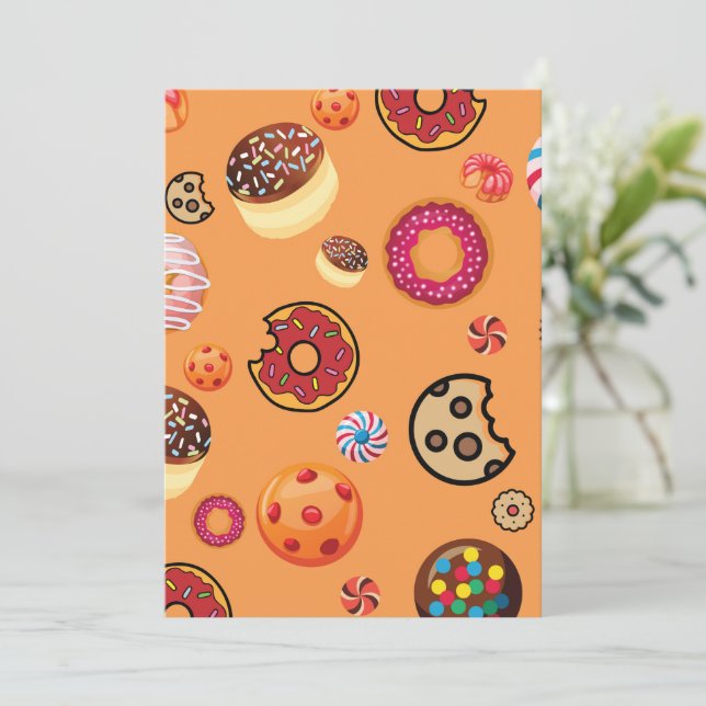 Cartão De Agradecimento Doces 6 (Em pé/Frente)