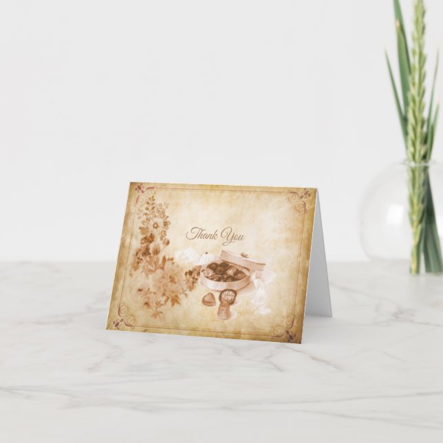 Cartão De Agradecimento Doces e flores em período vegetativo (Frente)