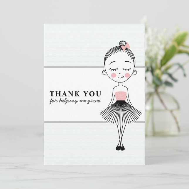 Cartão De Agradecimento Docinho Professora De Meninas Obrigado (Em pé/Frente)