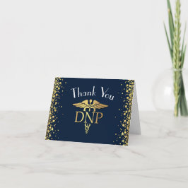 Cartão De Agradecimento Doctor Nursing Practice Graduation Navy Blue Gold