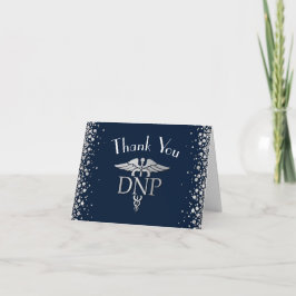 Cartão De Agradecimento Doctor Nursing Practice Graduation NavyBlue Silver