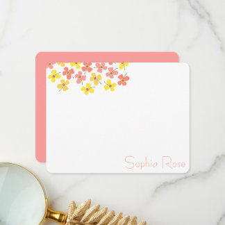 Cartão De Agradecimento Doenças Rosa Doce Flores de Pop Chic Nova Menina