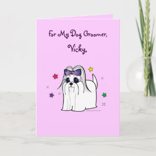 Cartão De Agradecimento Dog Groomer Name Customizable Thank You