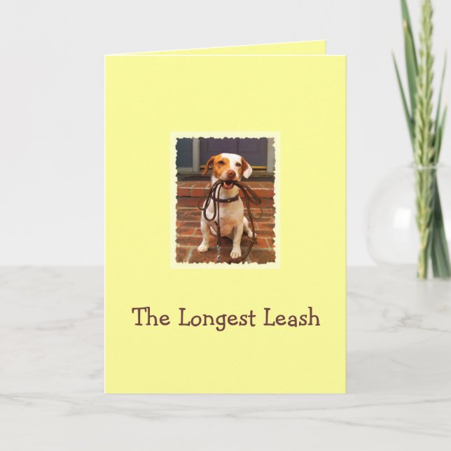 Cartão De Agradecimento Dog taking the Longest Leash home (Frente)