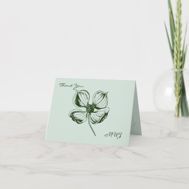 Cartão De Agradecimento Dogwood Wedding Thank You Note Card (Frente)