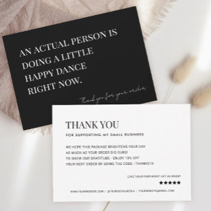 Cartão De Agradecimento Doing A Little Happy Dance Small Business