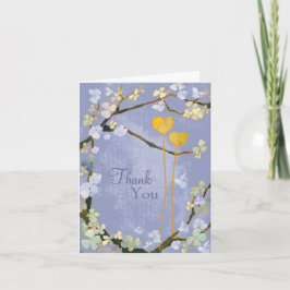 Cartão De Agradecimento Dois Corações Rustic Powder Blue Casamento Obrigad