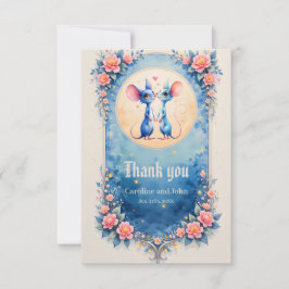 Cartão De Agradecimento Dois Corações, Um Amor – Ratos de Casamento. 