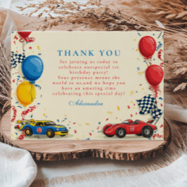 Cartão De Agradecimento Dois segundos aniversários de Carro Rápido
