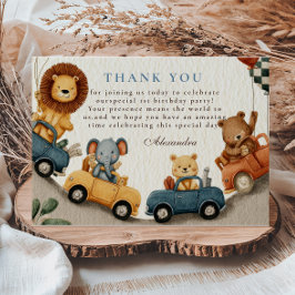 Cartão De Agradecimento Dois segundos aniversários Safari Rápido