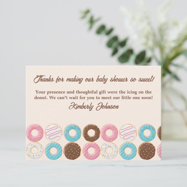 Cartão De Agradecimento Donut Glazed & Growing (Em pé/Frente)