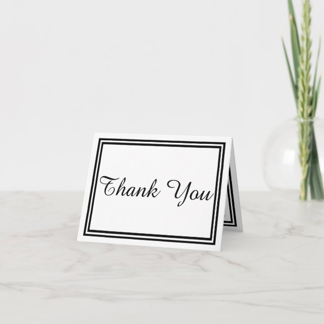 Cartão De Agradecimento Double Black Trim - Thank You Card (Frente)