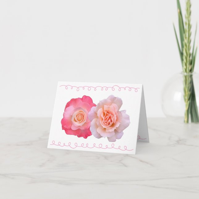Cartão De Agradecimento Double Bloom – Rose Note Card (Frente)
