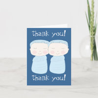 Double the Joy! Twin Boy Thank You Notecard