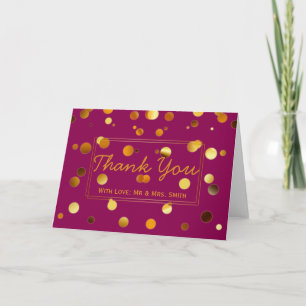 Cartão De Agradecimento Dourada Glitter Confetti Sparkles Purple Obrigado