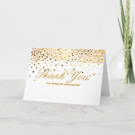 Cartão De Agradecimento Dourada Glitter Stripes Por Ser Meu Obrigado De Br