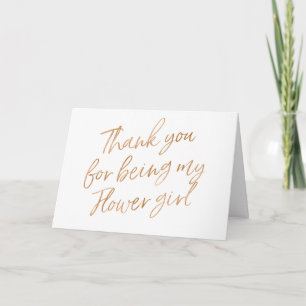 Cartão De Agradecimento Dourada Rosa "Obrigado por ser minha florista"
