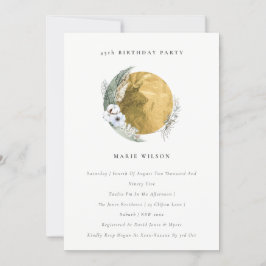 Cartão De Agradecimento Dourada Saga Verde Terra Floral Qualquer Noite De