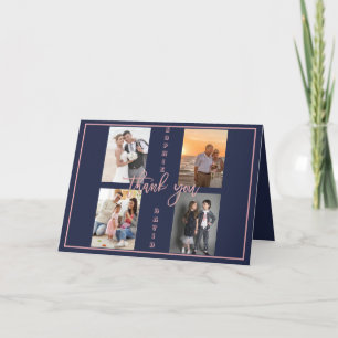 Cartão De Agradecimento Dourado Ainda Renovamos a Colagem de Fotos do Vows