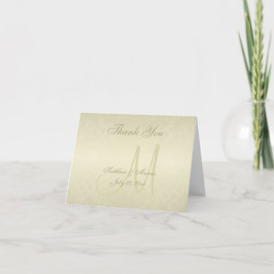 Cartão De Agradecimento Dourado Casamento Monograma Obrigado