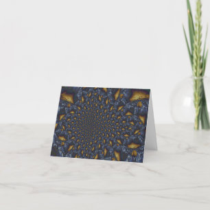 Cartão De Agradecimento Dourado e Silver Blue Molten Metal