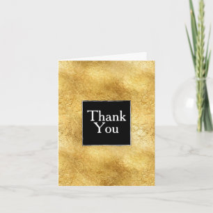 Cartão De Agradecimento Dourado Glam Black Obrigado