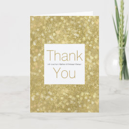 Cartão De Agradecimento Dourado Glam Sparkle Bokeh Personalizado Obrigado