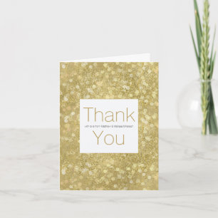 Cartão De Agradecimento Dourado Glam Sparkle Bokeh Personalizado Obrigado