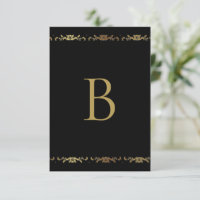 Dourado Monograma Damask Elegante Obrigado