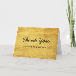 Cartão De Agradecimento Dourado Na moda Chic Font Obrigado Foil