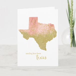 Cartão De Agradecimento Dourado Pêssego Enviando Amor do Texas