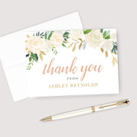 Dourado Rosa Verde Floral Nome Personalizado