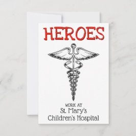 Cartão De Agradecimento Doutor Enfermeira Símbolo Médico Enfermeiro Cuidad