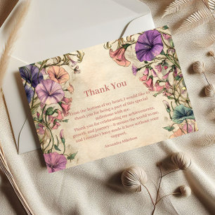 Cartão De Agradecimento Doze Anos Caprichosos com Flores Silvestres Pastéi