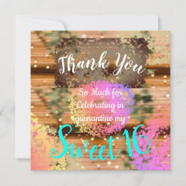 Cartão De Agradecimento Doze Anos Vintage Boho Turquesa Dourado Rústico