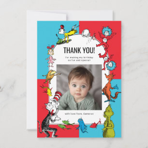 Cartão De Agradecimento Dr. Seuss - Personagens   Aniversário Infantil