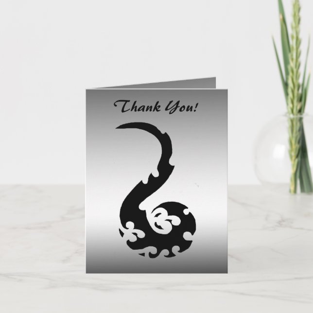Cartão De Agradecimento Dragão Dançante Obrigado (Frente)