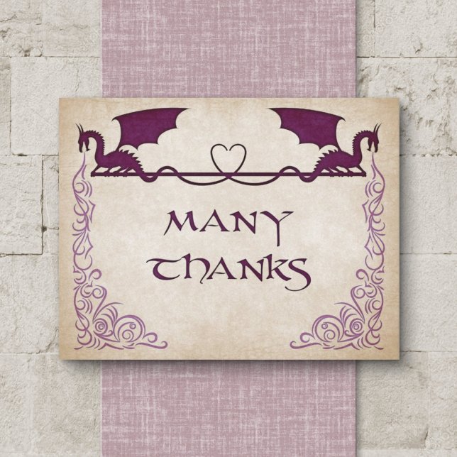 Cartão De Agradecimento Dragon Gamer Fantasy (Criador carregado)