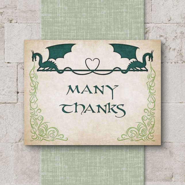 Cartão De Agradecimento Dragon Gamer Fantasy (Criador carregado)