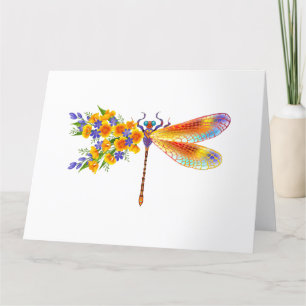 Cartão De Agradecimento Dragonfly Amarelo
