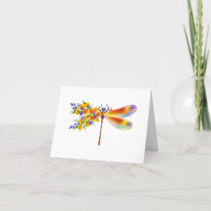 Cartão De Agradecimento Dragonfly Amarelo