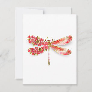 Cartão De Agradecimento Dragonfly com joalheria sakura