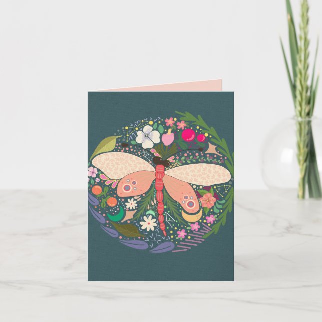CARTÃO DE AGRADECIMENTO DRAGONFLY GARDEN BLANK ALL-OCCASION CARD (Frente)