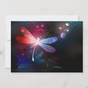 Cartão De Agradecimento Dragonfly vermelha