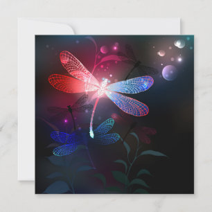 Cartão De Agradecimento Dragonfly vermelha