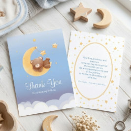 Cartão De Agradecimento Dreaming New Arrival Teddy Bear Moon